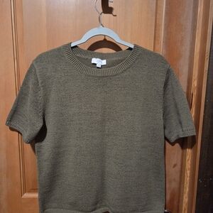 LOFT OUTLET Olive Crewneck Short Sleeve Knit